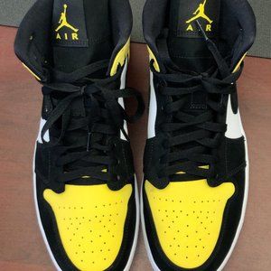 mens air jordan 1 high yellow toe black